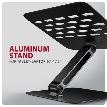 AXAGON STND-LQB stand for notebooks and tablets | Adjustable Height, Angle | 10-17.3 " | Maximum weight (capacity) 5 kg | Black