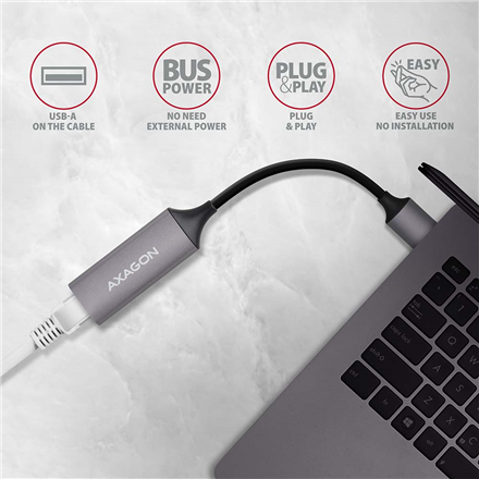 AXAGON ADE-TR Compact aluminum USB 3.2 Gen 1 Gigabit Ethernet 10/100/1000Mbit adapter with automatic installation