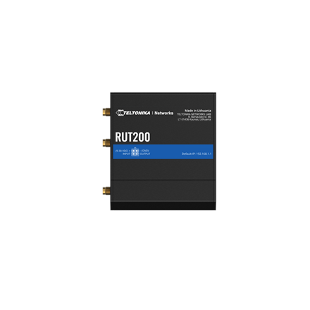 Teltonika LTE Cat 4 Router | RUT200 | 802.11n | 10/100 Mbit/s | Ethernet LAN (RJ-45) ports 2 | Mesh Support No | MU-MiMO No | No mobile broadband