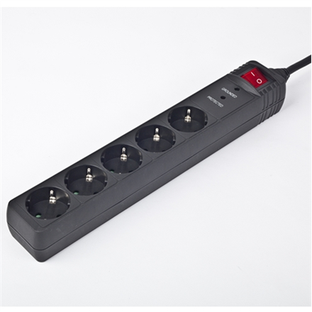 EnerGenie | Surge Protector SPG5-C-10/ 3 m/ 5 Sockets/ Black