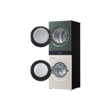 LG Washing machine with dryer | WT1210EGF | Energy efficiency class A/C | Front loading | Washing capacity 12 kg | 1400 RPM | Depth 66 cm | Width 60 cm | LED | Drying system | Drying capacity 10 kg | Steam function | Beige/Green