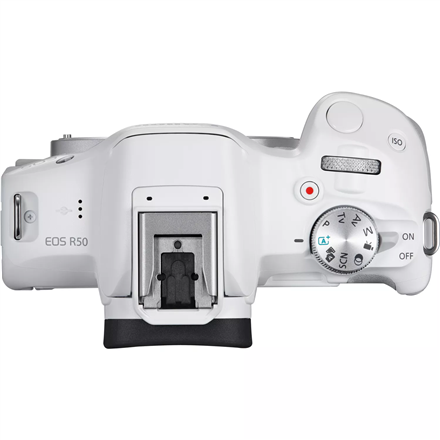 Canon | EOS R50 WH + RF-S 18-45mm F4.5-6.3 IS STM (SIP) | Megapixel 24.2 MP | Image stabilizer | ISO sensitivity (max) 32000 | Display diagonal 2.95 " | Wi-Fi | Video recording | Automatic, manual | CMOS | White