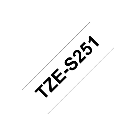 Brother | TZe-S251 Strong Adhesive Laminated Tape | Black on White | TZe | 8 m | 2.4 cm
