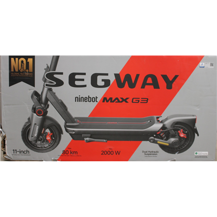 SALE OUT. Segway MAX G3 E | eKickScooter | 2000 W | Up to 25 km/h | 11 " | 24 month(s) | Black | DAMAGED PACKAGING