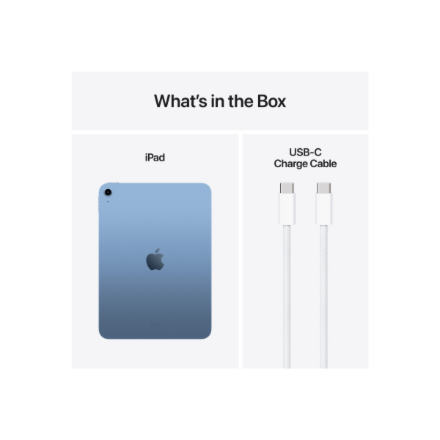 Apple | iPad | 11 " | Blue | IPS, Liquid Retina | 2360 x 1640 pixels | Apple A16 | 256 GB | Wi-Fi | Front camera | 12 MP | Rear camera | 12 MP | Bluetooth | 5.3 | iPadOS | USB-C charging cable