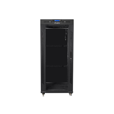 Lanberg | Rack cabinet 19" free-standing 27U/600x600 (flat pack) with glass door lCD V2 | FF01-6627-12BL | Black