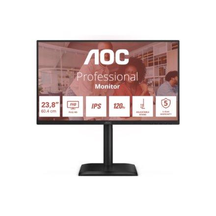 AOC | 24E4U | 23.8 " | IPS | FHD | 16:9 | 120 Hz | 4 ms | 1920 x 1080 pixels | 300 cd/m²