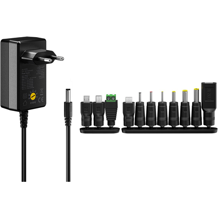 Goobay | 64568 Universal Power Supply 3 V - 12 V, Max. 12 W, Black