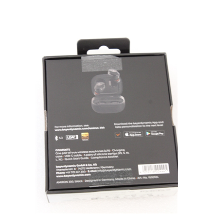 SALE OUT. Beyerdynamic AMIRON 300 TWS black TWS Earphones with charging case, eartips and USB cable | Beyerdynamic True Wireless Earphones | AMIRON 300 | Built-in microphone | Bluetooth | ANC | Black | DEMO