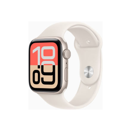 Apple Watch SE 3 GPS 44mm Starlight Aluminium Case with Starlight Sport Band - S/M | Apple