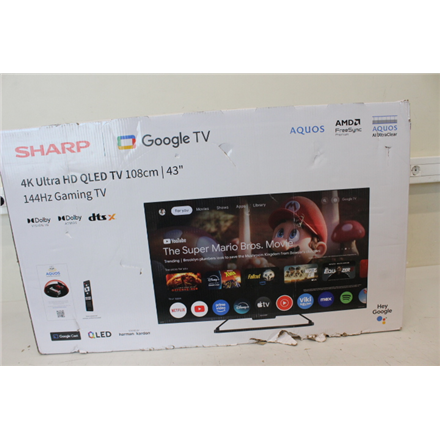SALE OUT. Sharp | 43GR8265E | 43" | Smart TV | Google TV | 4K Ultra HD | DAMAGED PACKAGING