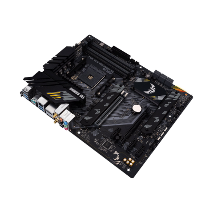 Asus | TUF GAMING B550-PLUS WIFI II | Processor family AMD | Processor socket AM4 | DDR4 DIMM | Memory slots 4 | Supported hard disk drive interfaces 	SATA, M.2 | Number of SATA connectors 6 | Chipset AMD B550 | 30.5cm x 24.4cm