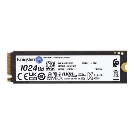 Kingston | SSD | KC3000 | 1024 GB | SSD form factor M.2 2280 | Solid-state drive interface PCIe 4.0 NVMe M.2 | Read speed 7000 MB/s | Write speed 6000 MB/s