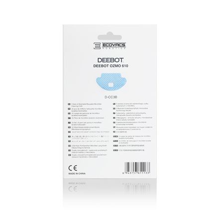 Ecovacs | Mopping cloth for OZMO 610/601 | D-CC3B | Blue