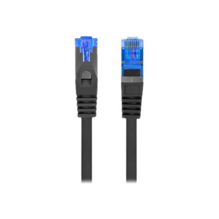 Lanberg | Patchcord Cat.6A S/FTP LSZH CCA Black Fluke Passed | PCF6A-10CC-0050-BK | 0.5 m | Black