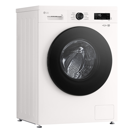 LG Washing machine | F4X1009NWB | Energy efficiency class A | Front loading | Washing capacity 9 kg | 1400 RPM | Depth 55 cm | Width 60 cm | Display | LED | Steam function | Direct drive | Wi-Fi | White