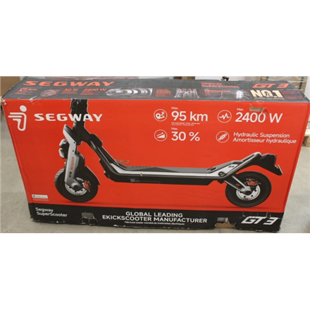 SALE OUT. Ninebot by Segway Superscooter GT3 E | Segway Superscooter GT3 E | Electric Scooter | Max 2400 W | Up to 25 km/h | 11 " | 24 month(s) | Black and Grey | DAMAGED PACKAGING, USED, DIRTY, SCRATCHED