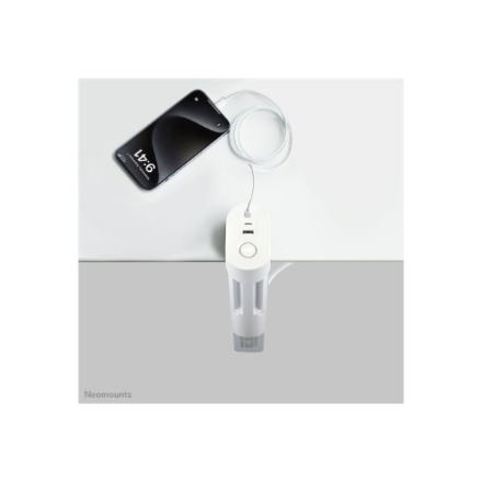 Neomounts | Desk socket with clamp and USB-C and USB-A ports - Quick charge | DS22-840WH6 | White