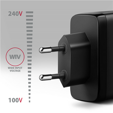 AXAGON GaN wallcharger, 3x port (USB-A + 2x USB-C), PD3.0/PPS/QC4+/SFC2.0/AFC/SCP/FCP/Apple, 100W | ACU-DPQ100