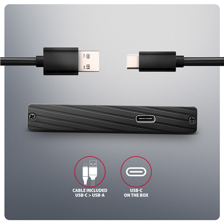 AXAGON USB-C 5Gbps - SATA 6G external box for 2.5" SSD/HDD | EE25-XA6C