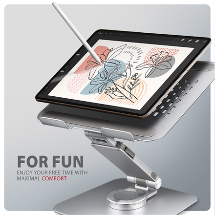 AXAGON Desk Mount | STND-LR stand with 360° rotation for laptops and tablets | Adjustable Height, Angle | 10-17.3 " | Aluminum