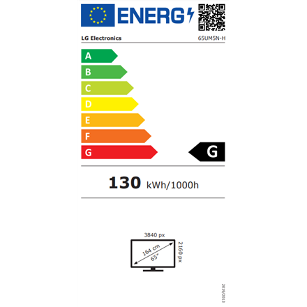 LG | 65UM5N-H | 65 " | Landscape/Portrait | 24/7 | webOS | Wi-Fi | 500 cd/m² | 178 ° | 178 °