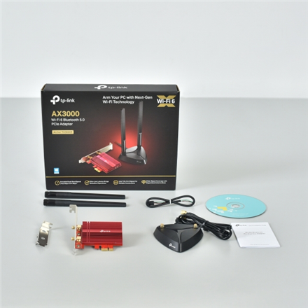 TP-LINK | AX3000 Wi-Fi 6 Bluetooth 5.0 PCIe Adapter | TX3000E | 2.4GHz/5GHz | Antenna type 2xHigh-Gain External Antennas | 574+2402 Mbit/s