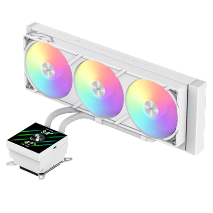 Gamemax CPU Liquid Cooler | GLACIER 360 LCD WH | White