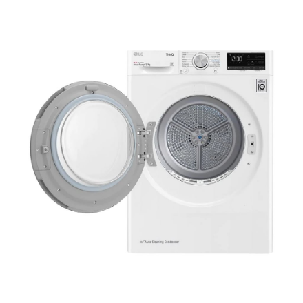 LG | Dryer Machine | RH80V3AV6N | Energy efficiency class D | Front loading | 8 kg | LED | Depth 69 cm | Wi-Fi | White