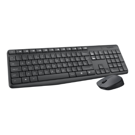 Logitech | MK235 | Keyboard and Mouse Set | Wireless | Mouse included | Batteries included | US | Black