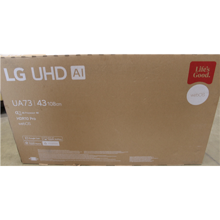 SALE OUT. LG 4K LED LCD TV | 43UA73003LA | 43 | Smart TV | webOS | UHD | Black | UNPACKED ,USED