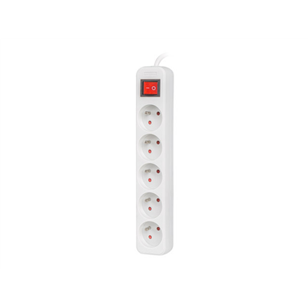 Lanberg Cable Power Strip, 5X French Outlets with Switch, Quality-Grade Copper, 1.5 m | PS1-05E-0150-W