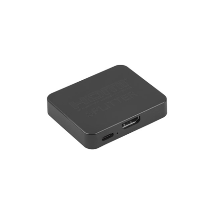 Lanberg Splitter video HDMI to 2X HDMI 4K, USB-C Port, Black | SPV-HDMI-1002