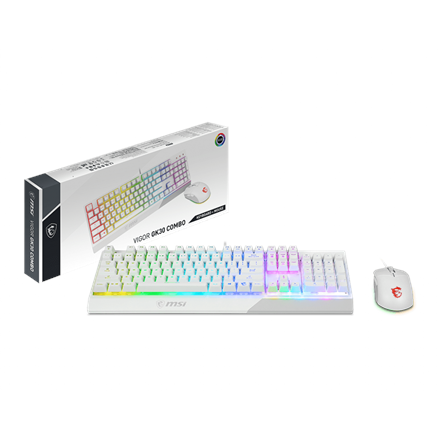MSI | Vigor GK30 COMBO WHITE | Keyboard and Mouse Set | Wired | Mouse included | US | White