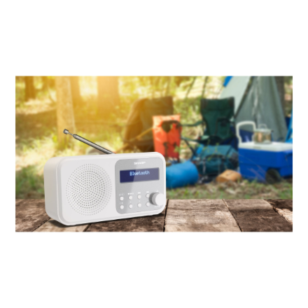 Sharp DR-P420(WH) Tokyo Portable Digital Radio, FM/DAB/DAB+, Bluetooth 5.0, USB or Battery Powered, Snowy White | Sharp | Tokyo Portable Digital Radio | DR-P420(WH) | Bluetooth | White
