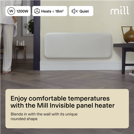 Mill | Heater | IB1200DN Steel | Panel Heater | 1200 W | Number of power levels 1 | Suitable for rooms up to 14-18 m² | White | N/A