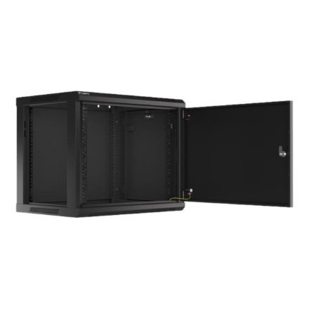 Lanberg | Rack cabinet 19" wall-mount 9U/600x450 for self-assembly with metal door (flat pack) | WF01-6409-00B | Black