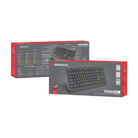 Genesis | THOR 230 TKL | Mechanical Gaming Keyboard | Wired | US | Linear | Black | RGB