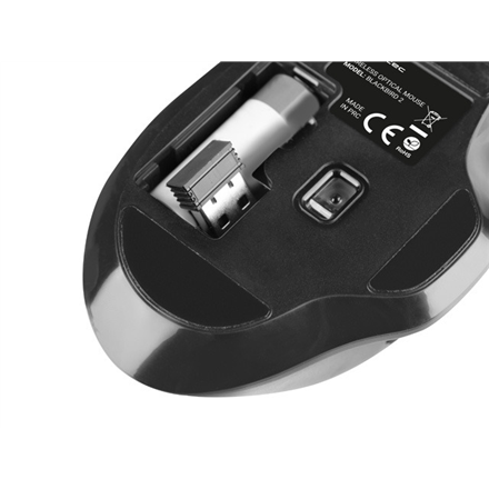 Natec Mouse, BlackBird 2, Silent, Wireless, 1600 DPI, Optical, Black | Natec | Mouse | Optical | Wireless | Black/Gray