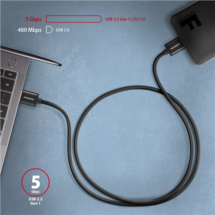AXAGON | Data and charging cable, 1 m | BUMM3-AM10AB | USB Type A to USB Type Micro-B