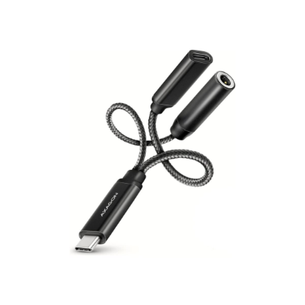 AXAGON | ADA-HCPD USB-C - Hi-Res DAC Audio Adapter PD, 60W