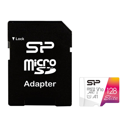 Silicon Power | microSDHC UHS-I Memory Card | Elite | 128 GB | microSDHC/SDXC | Flash memory class 10