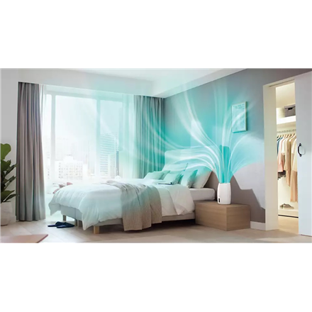 Philips | HU2716/10 | Humidifier | 17 W | Water tank capacity 2 L | Suitable for rooms up to 32 m² | NanoCloud evaporation | Humidification capacity 200 ml/hr | White