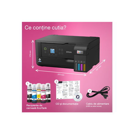Epson | Multifunctional printer | EcoTank L3560 | Inkjet | Colour | Inkjet Multifunctional Printer | A4 | Wi-Fi | Black