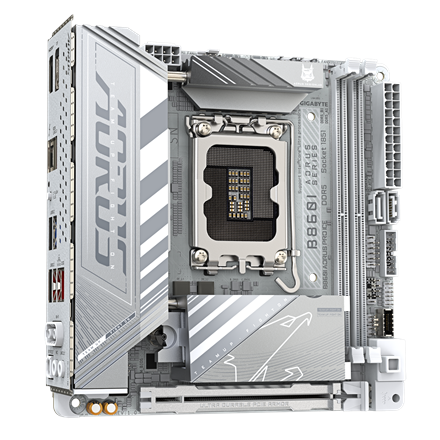 Gigabyte B860I AORUS PRO ICE | Processor family Intel | Processor socket LGA1851 | DDR5 | Supported hard disk drive interfaces SATA, M.2 | Number of SATA connectors 2