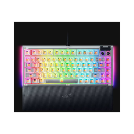 Razer Hot-swappable Mechanical Gaming Keyboard | BlackWidow V4 75% | Gaming Keyboard | Wired | US | Razer Mechanical Switches (Tactile) | Phantom White Edition