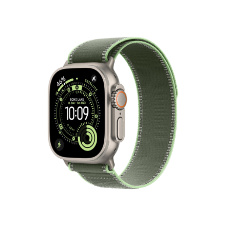 Apple 49mm Green/Neon Trail Loop - S/M - Natural Titanium Finish | Apple