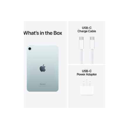 Apple | iPad mini | 8.3 " | Blue | IPS | 2266 x 1488 pixels | Apple A17 Pro | 256 GB | Wi-Fi | Front camera | 12 MP | Rear camera | 12 MP | Bluetooth | 5.3 | iPadOS | USB-C charging cable