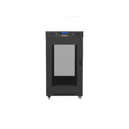 Lanberg | Rack cabinet 19" free-standing 22U/800x800 (flat pack) with glass door, LCD | FF01-8822-23BL | Black