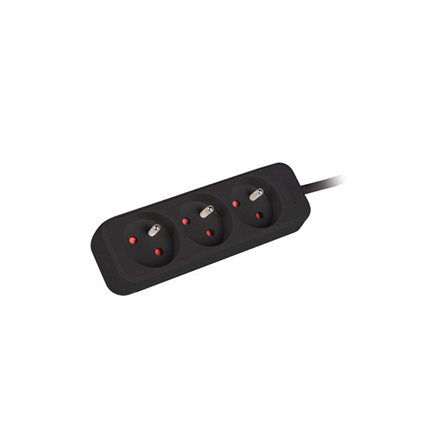 Lanberg Cable Power Strip, 3X French Outlets Quality-Grade Copper, 1.5 m | PS0-03E-0150-BK